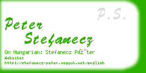 peter stefanecz business card